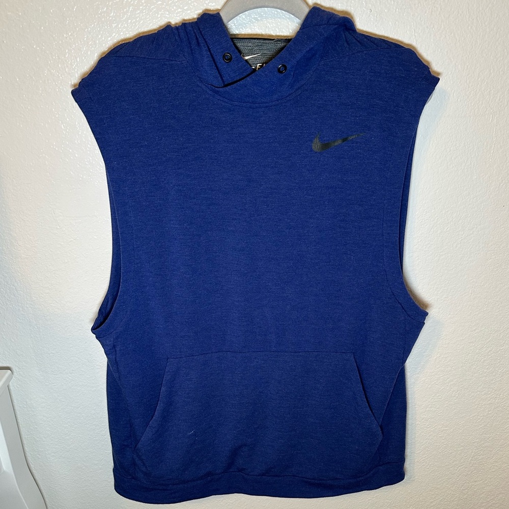 Nike Dri-FIT Men’s blue Sleeveless Hoodie